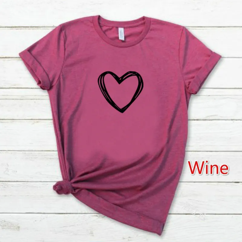 Heart Print T Shirt