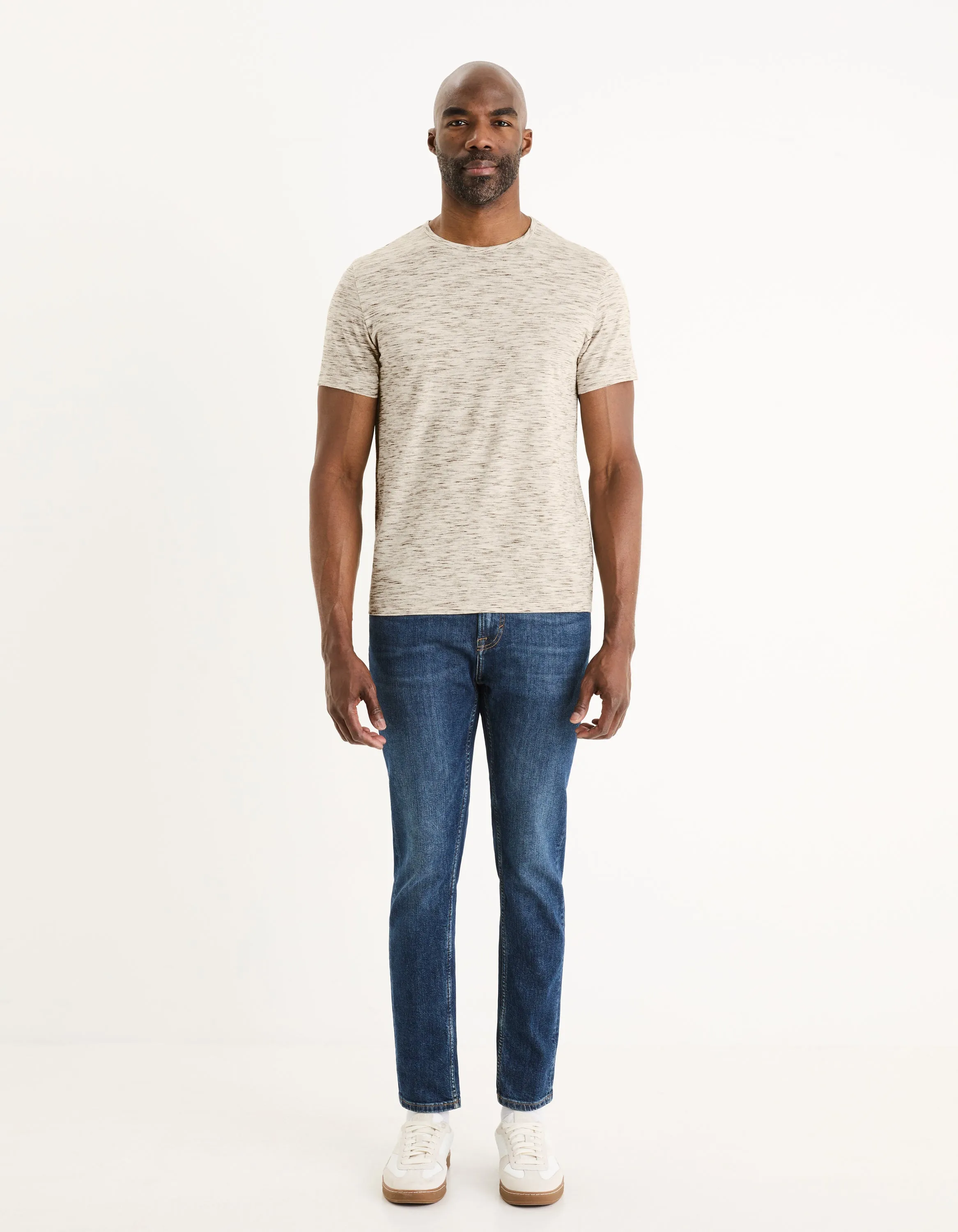 Heathered T-shirt With straight cut and round neck