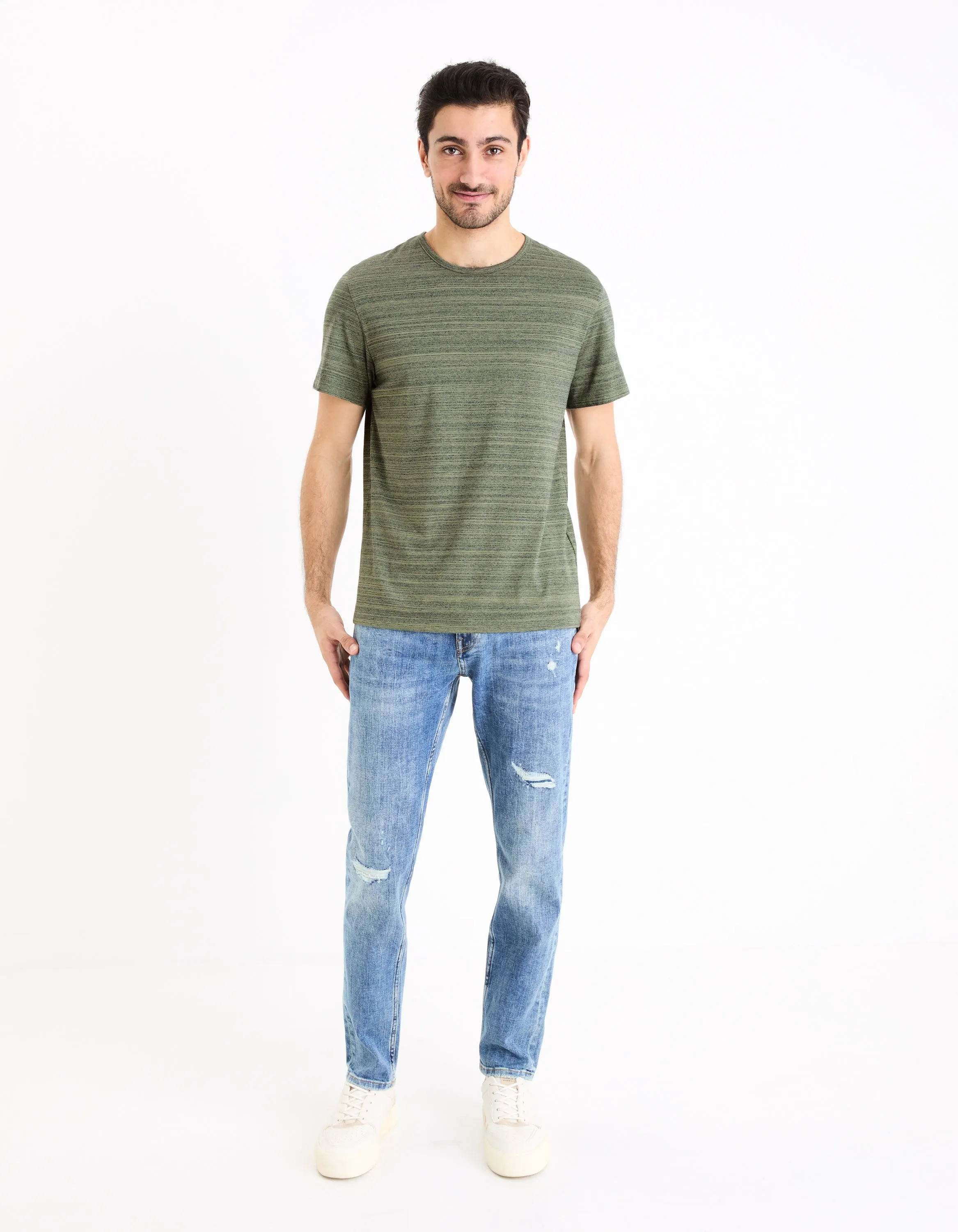 Heathered T-shirt With straight cut and round neck