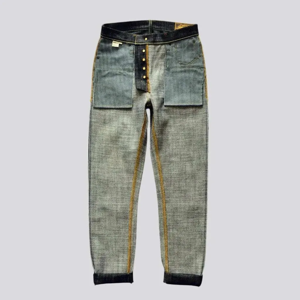 High-waist 16.5oz selvedge jeans
 for men