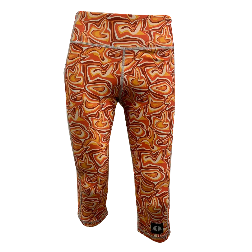 High Waist Funky 3/4 Leggings - Twisted Trails