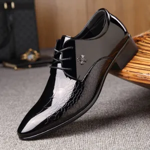 Italian Luxury Patent Leather Men Oxford Shoes