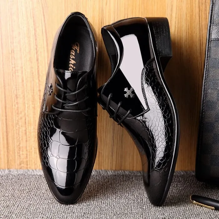 Italian Luxury Patent Leather Men Oxford Shoes