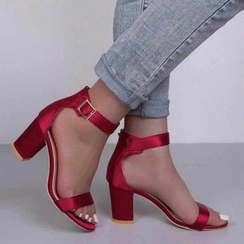 Lace-up Design Buckle Low Heels