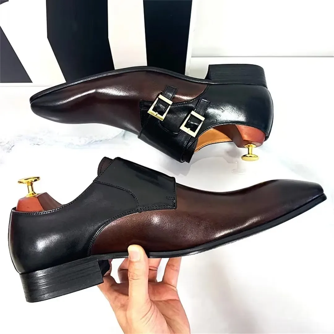 LeathLux Opulent Genuine Leather Pointed-Toe Dress Shoes 1