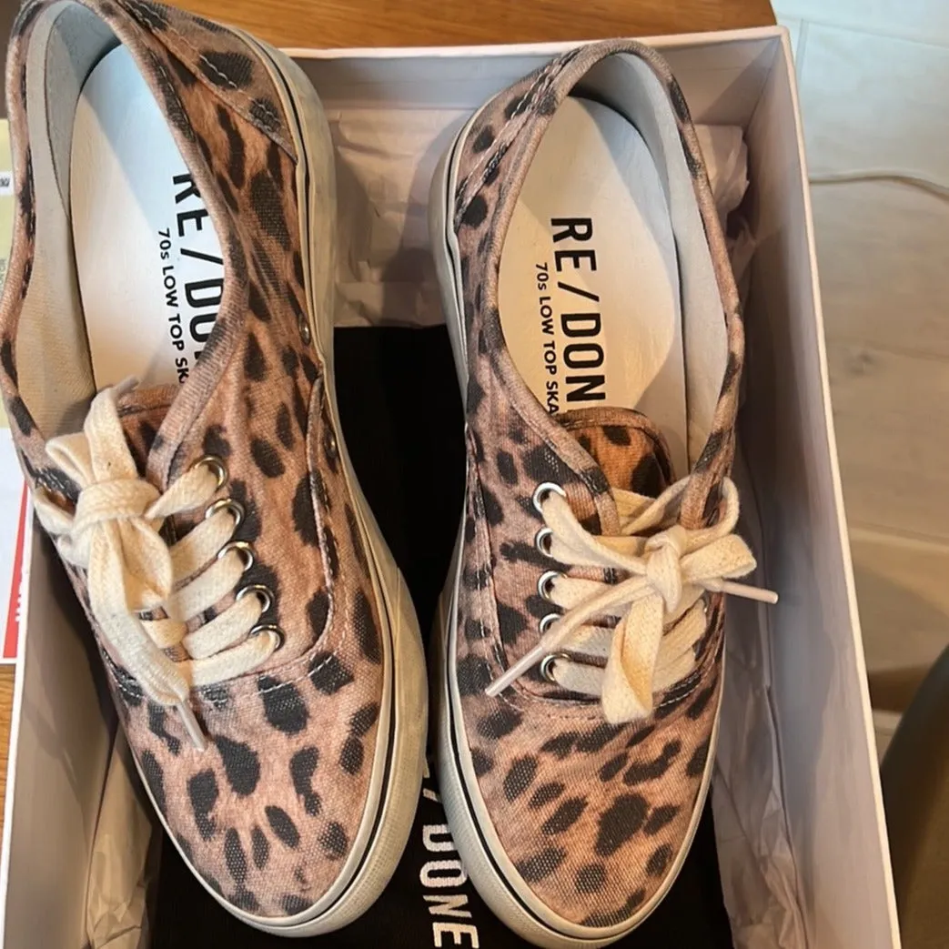 Leopard Print 70s Low Skate Sneakers - 7.5