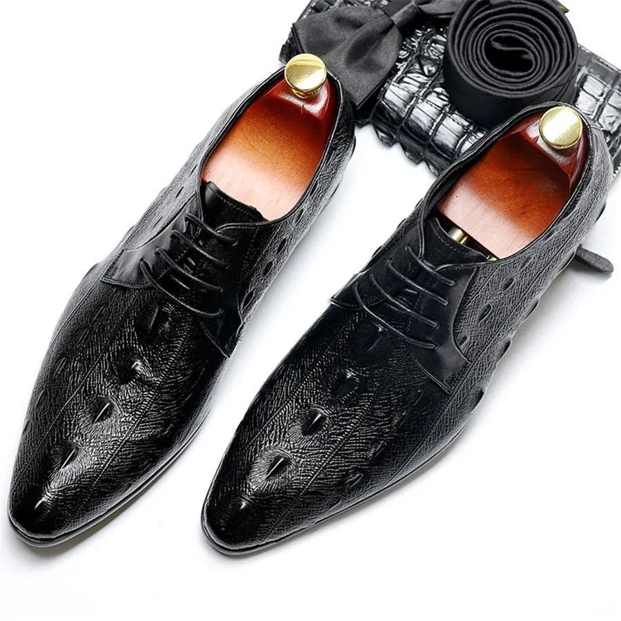 LuxeGator Exotic Lace Up Oxford Dress Shoes