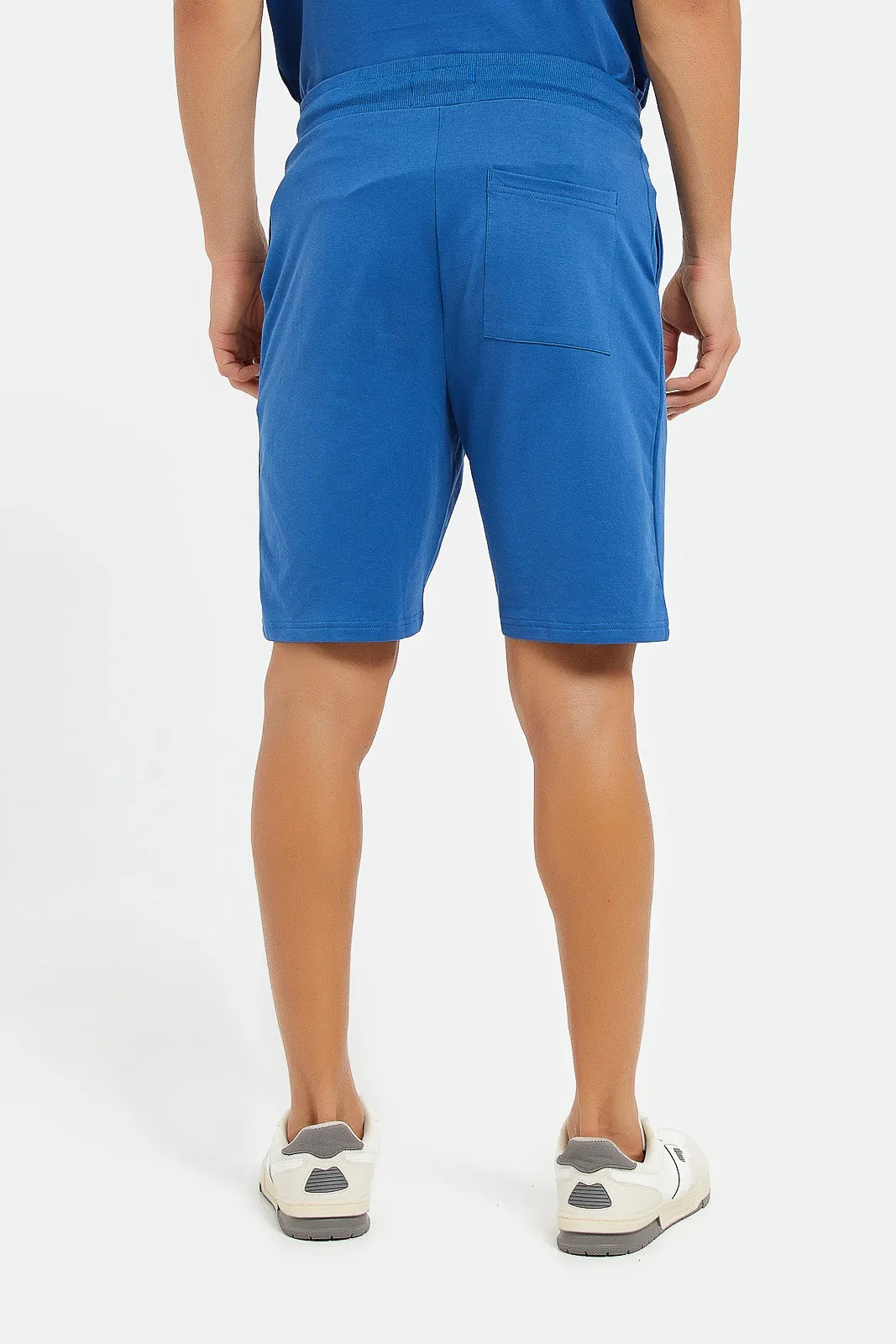 Men Blue Varsity Lounge Shorts