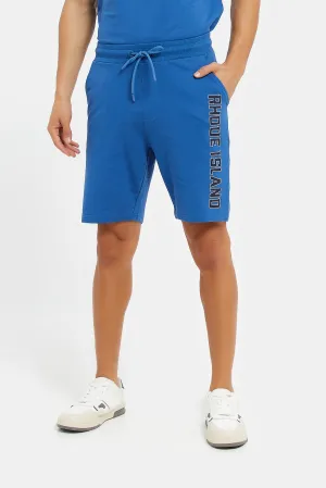 Men Blue Varsity Lounge Shorts