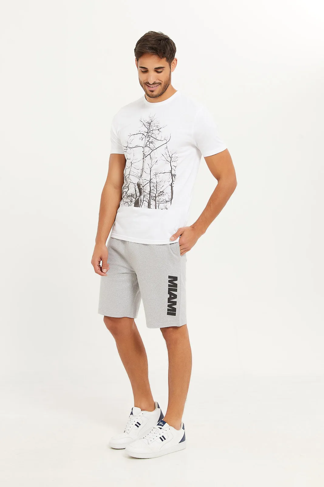 Men Grey Sweat Shorts