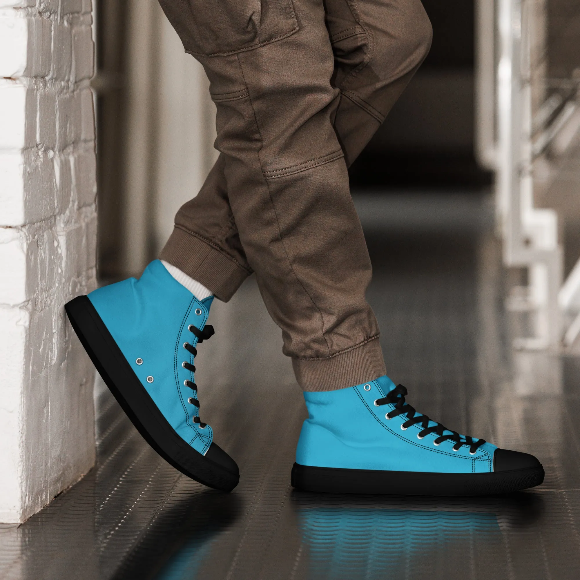 Men’s Aqua Blue High Top Shoes