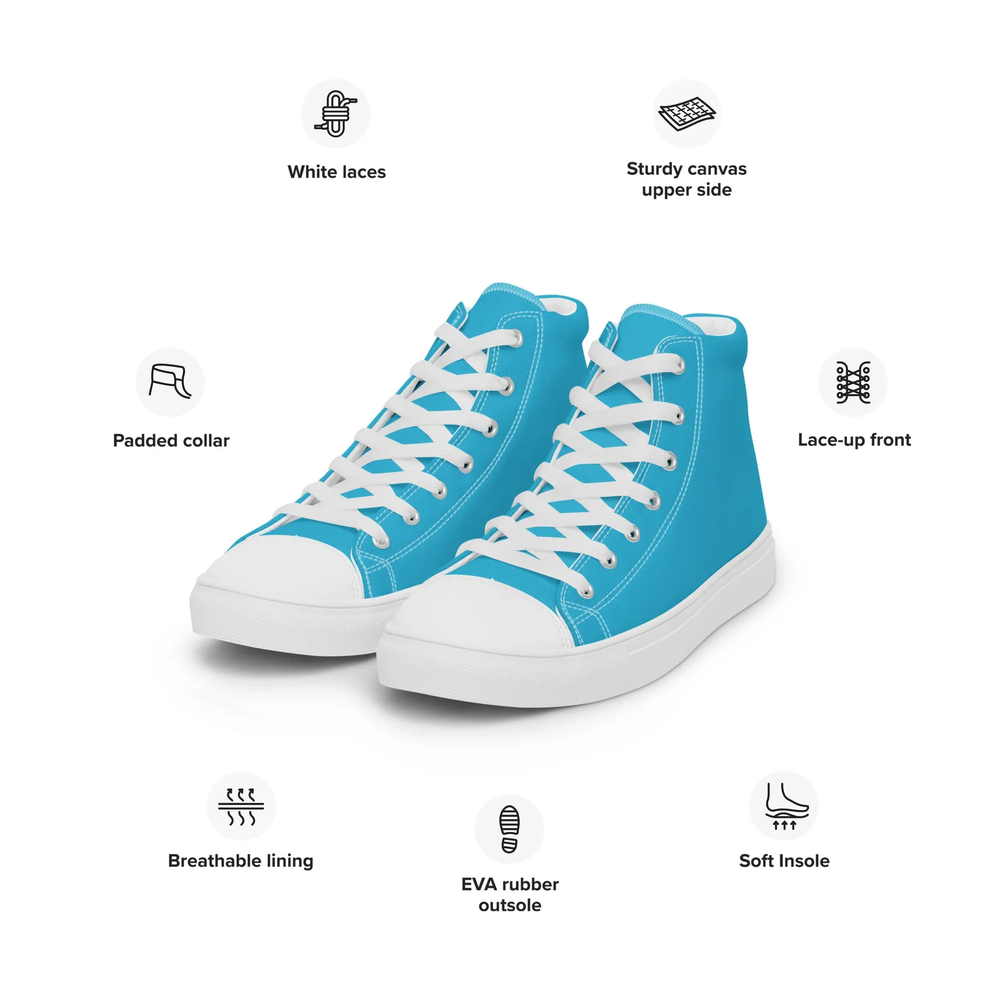 Men’s Aqua Blue High Top Shoes