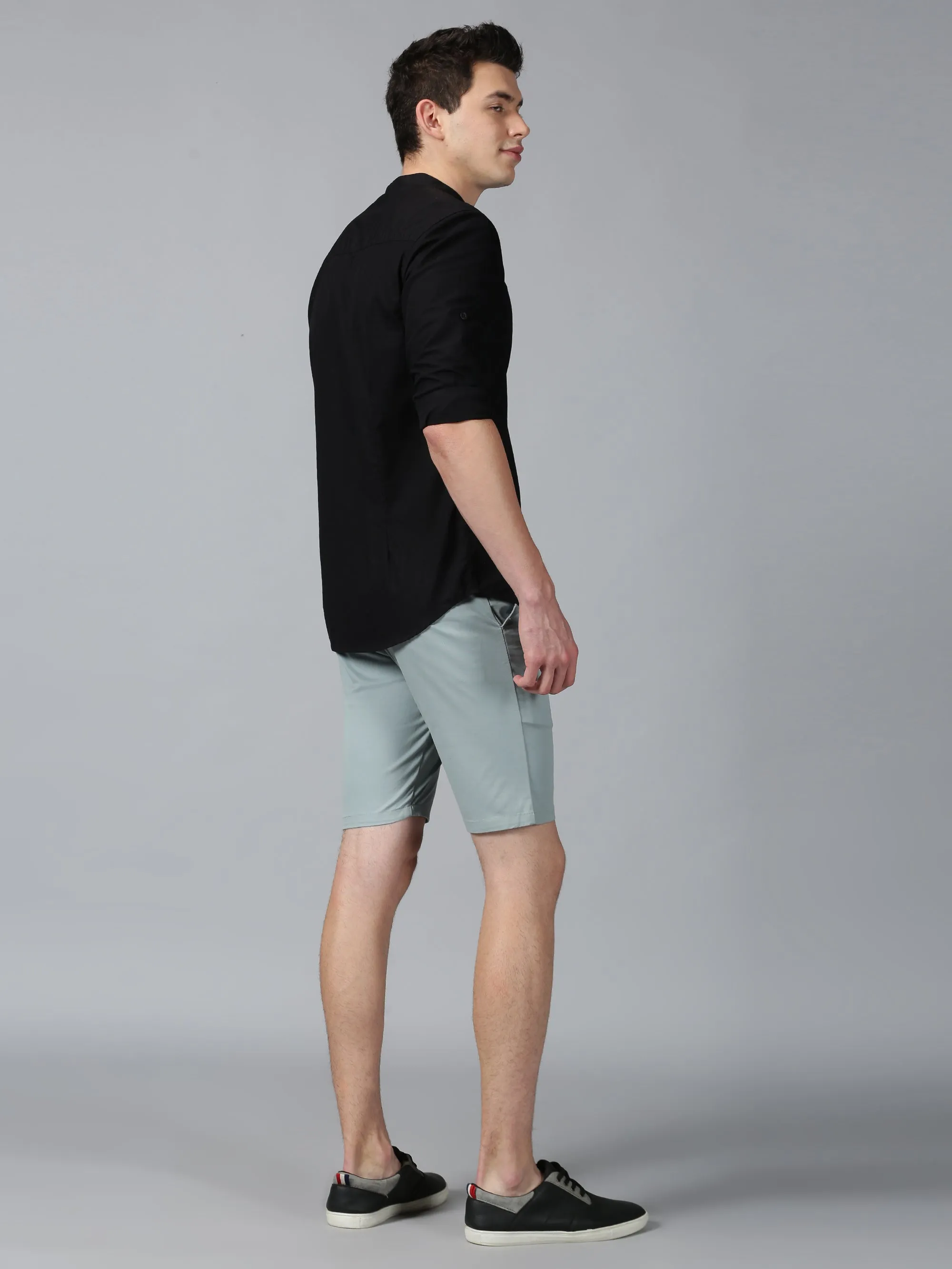 Mint Blue stretch men chino shorts