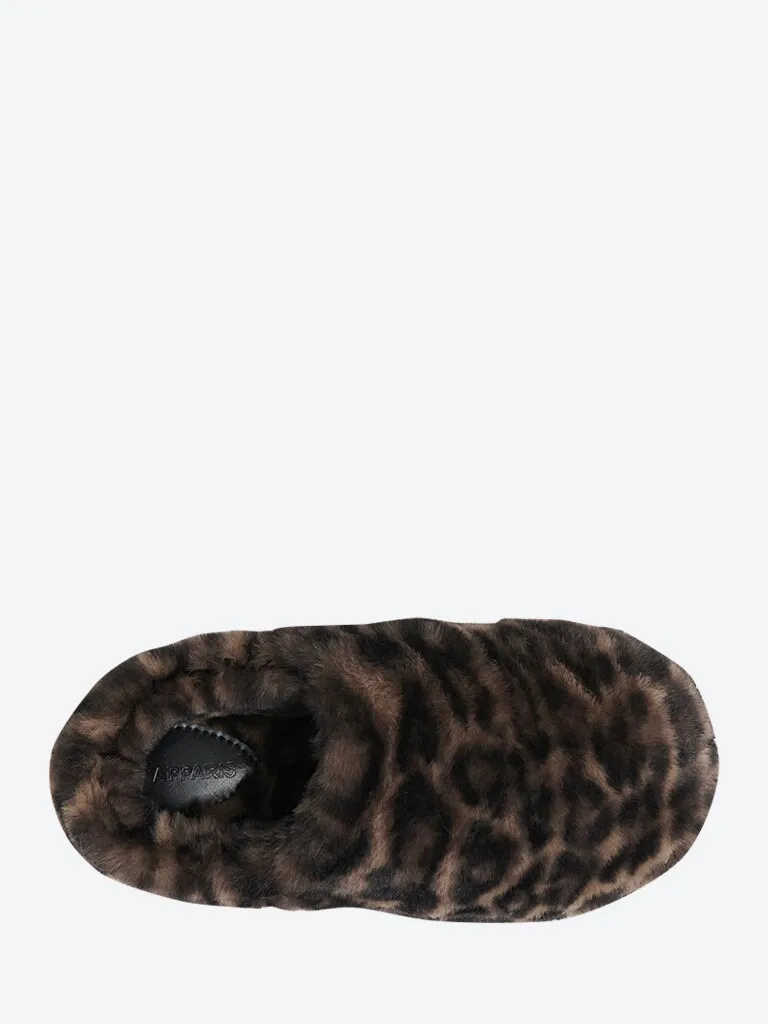 Misha slippers dark leopard