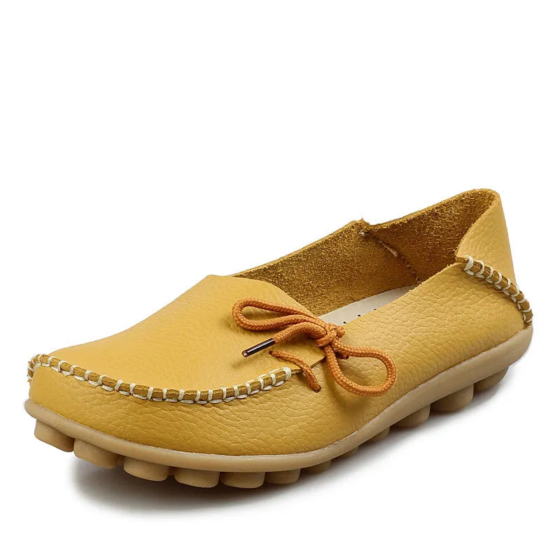 New Women Real Leather Shoes Moccasins Mother Loafers Soft Leisure Flats Female Driving Casual Footwear Size 35-42 In 15 Colors