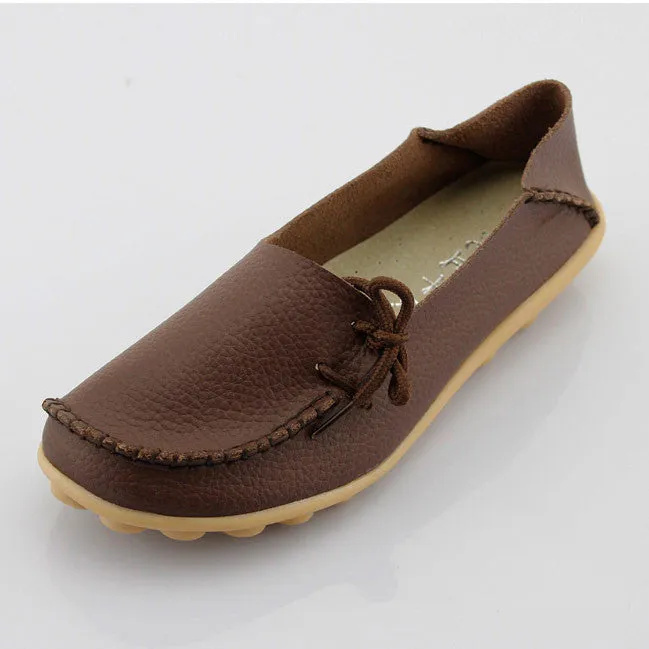 New Women Real Leather Shoes Moccasins Mother Loafers Soft Leisure Flats Female Driving Casual Footwear Size 35-42 In 15 Colors