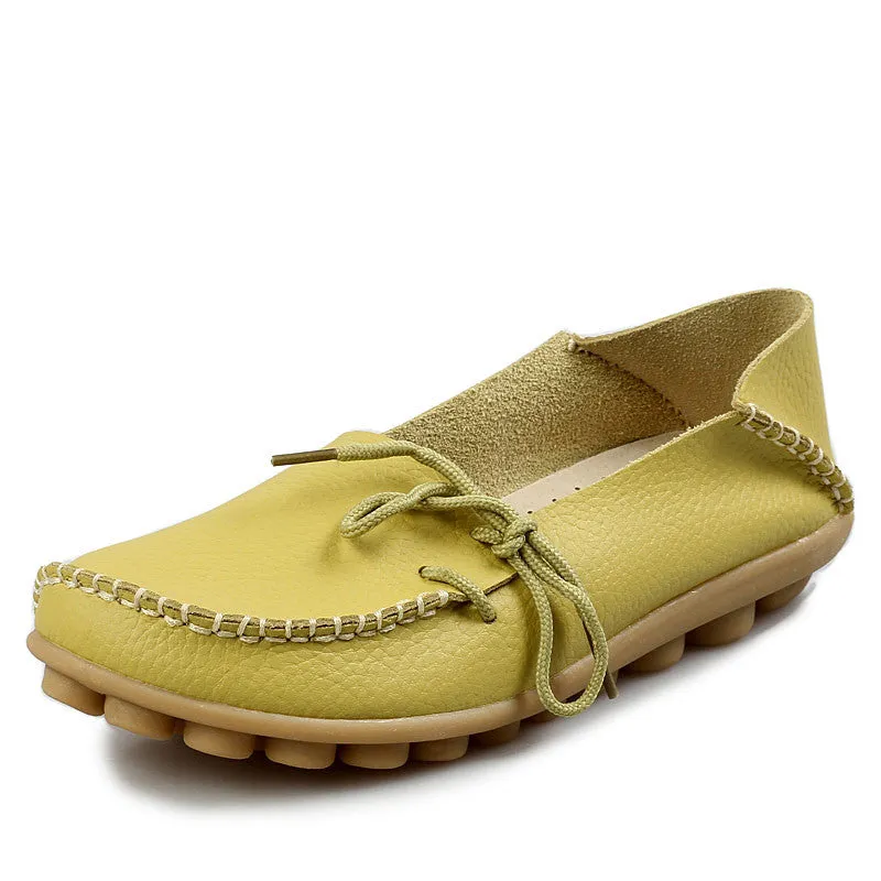 New Women Real Leather Shoes Moccasins Mother Loafers Soft Leisure Flats Female Driving Casual Footwear Size 35-42 In 15 Colors