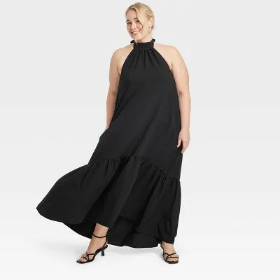 New - Women's Halter Hi-Lo Midi Dress - A New Day