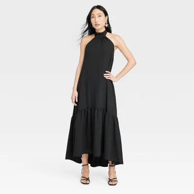 New - Women's Halter Hi-Lo Midi Dress - A New Day