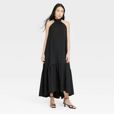 New - Women's Halter Hi-Lo Midi Dress - A New Day