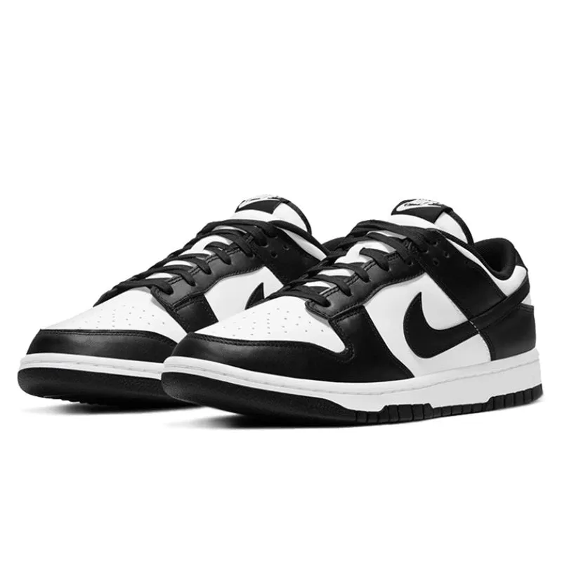 Nike Dunk Retro Black White Skateboarding Shoes - Classics for Men & Women, Genuine Leather, Non-Slip, Comfortable SB Running Sneakers