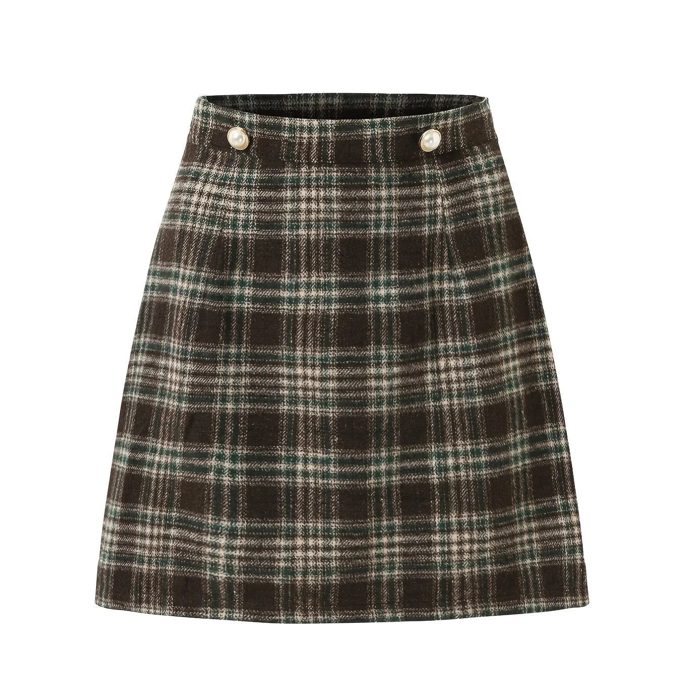 Plaid Red Gingham Mini Skirt, Elegant Stylish Skirt For Office  Work