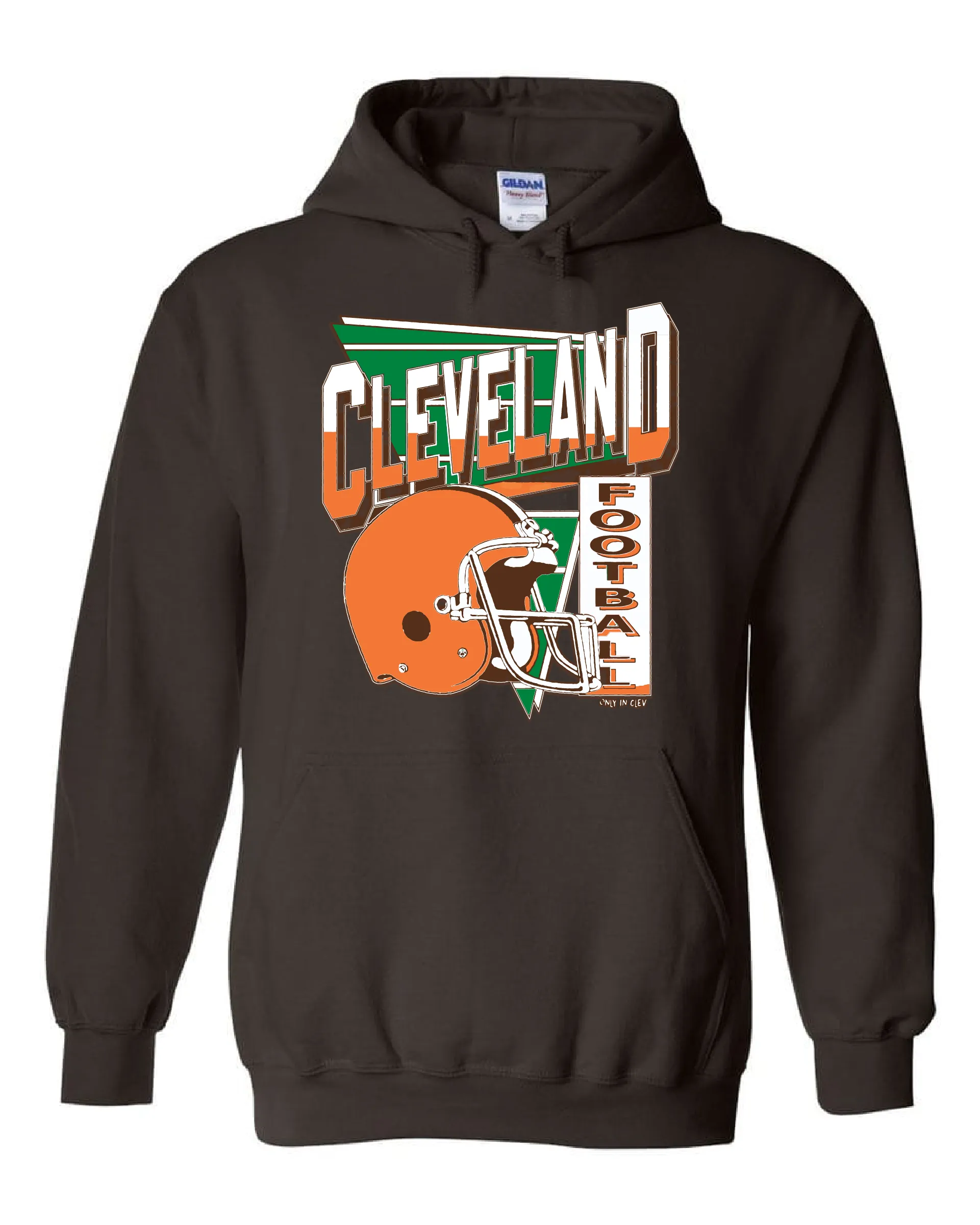 "Cleveland Vintage 80's Throwback" Design on Brown