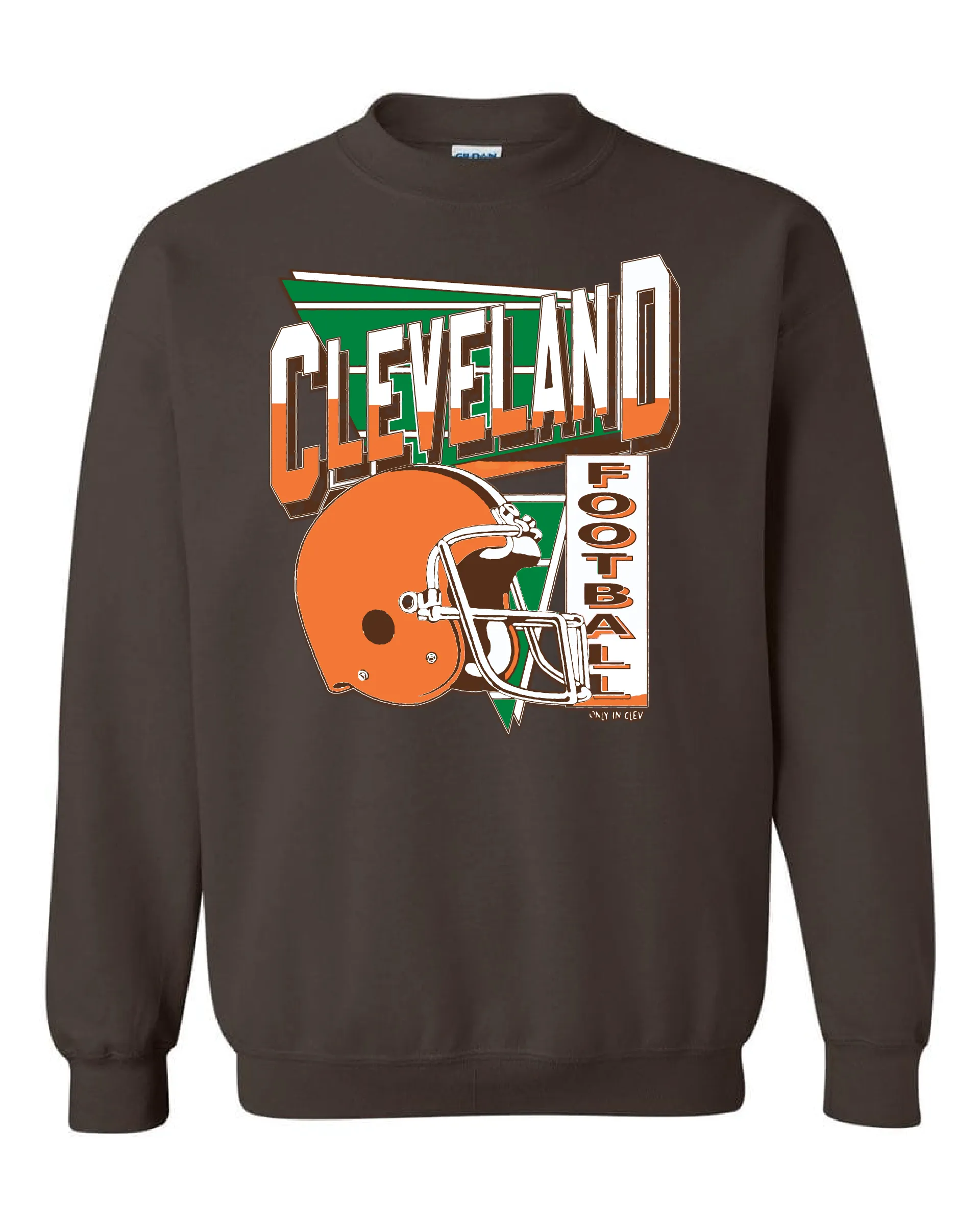 "Cleveland Vintage 80's Throwback" Design on Brown