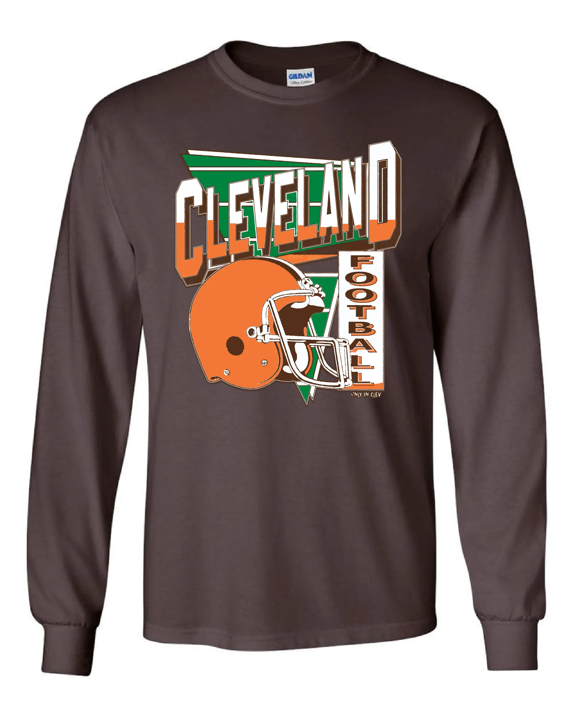 "Cleveland Vintage 80's Throwback" Design on Brown