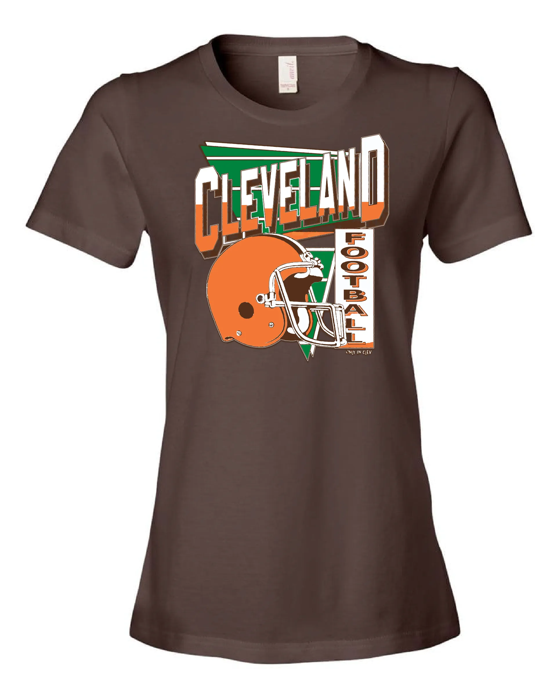 "Cleveland Vintage 80's Throwback" Design on Brown