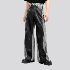 Roomy coated fashion jeans for men