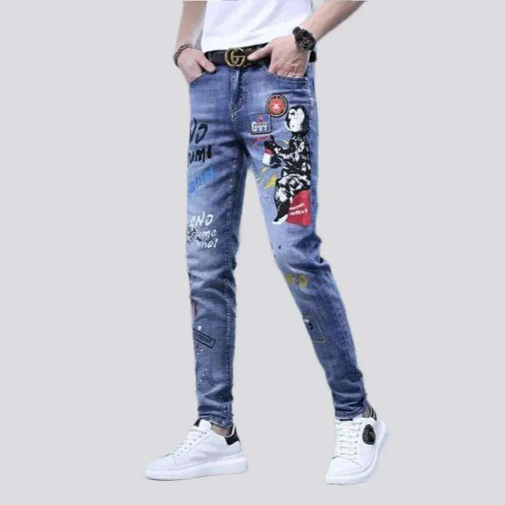 Skinny whiskered jeans
 for men