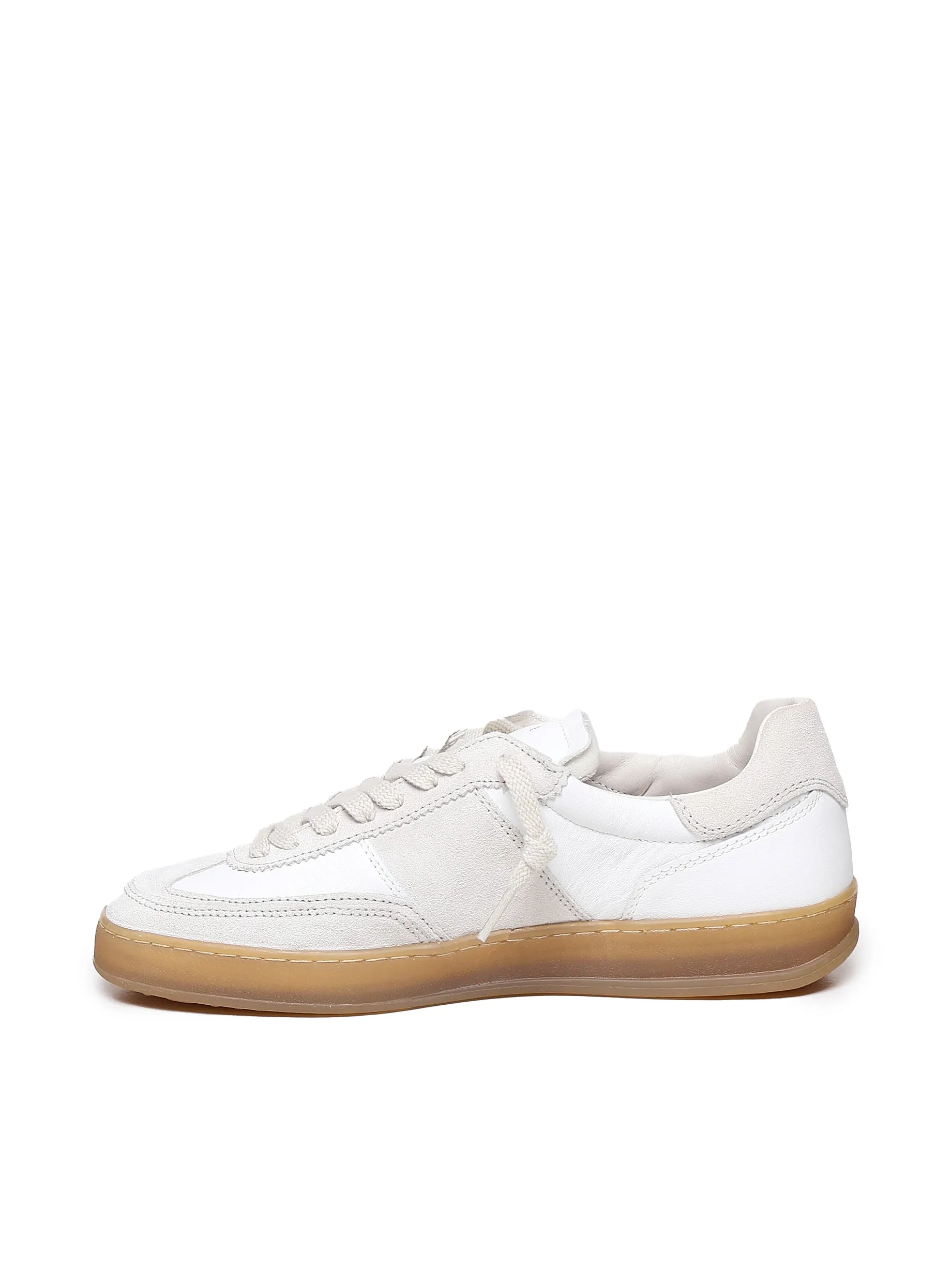 Sporty White Calfskin Sneakers