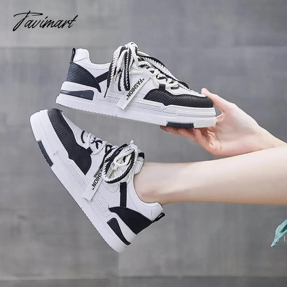 Tavimart Spring New Woman Shoes Fashion Mixed Colors Platform Sneakers Trend Low Top Skateboarding Shoes Urban Casual Women Sneakers