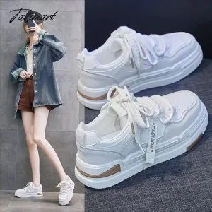 Tavimart Spring New Woman Shoes Fashion Mixed Colors Platform Sneakers Trend Low Top Skateboarding Shoes Urban Casual Women Sneakers