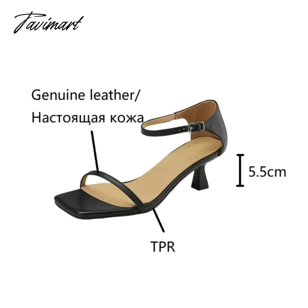 TAVIMART -  Summer Women Shoes Genuine Leather High Heels Party Shoes Sexy Women Sandals Thin Heel Shoes for Women sandálias femininas