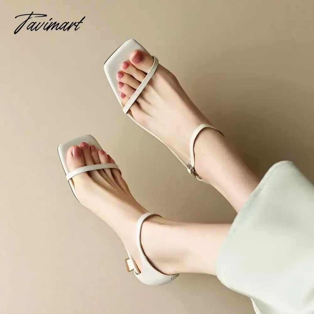 TAVIMART -  Summer Women Shoes Genuine Leather High Heels Party Shoes Sexy Women Sandals Thin Heel Shoes for Women sandálias femininas