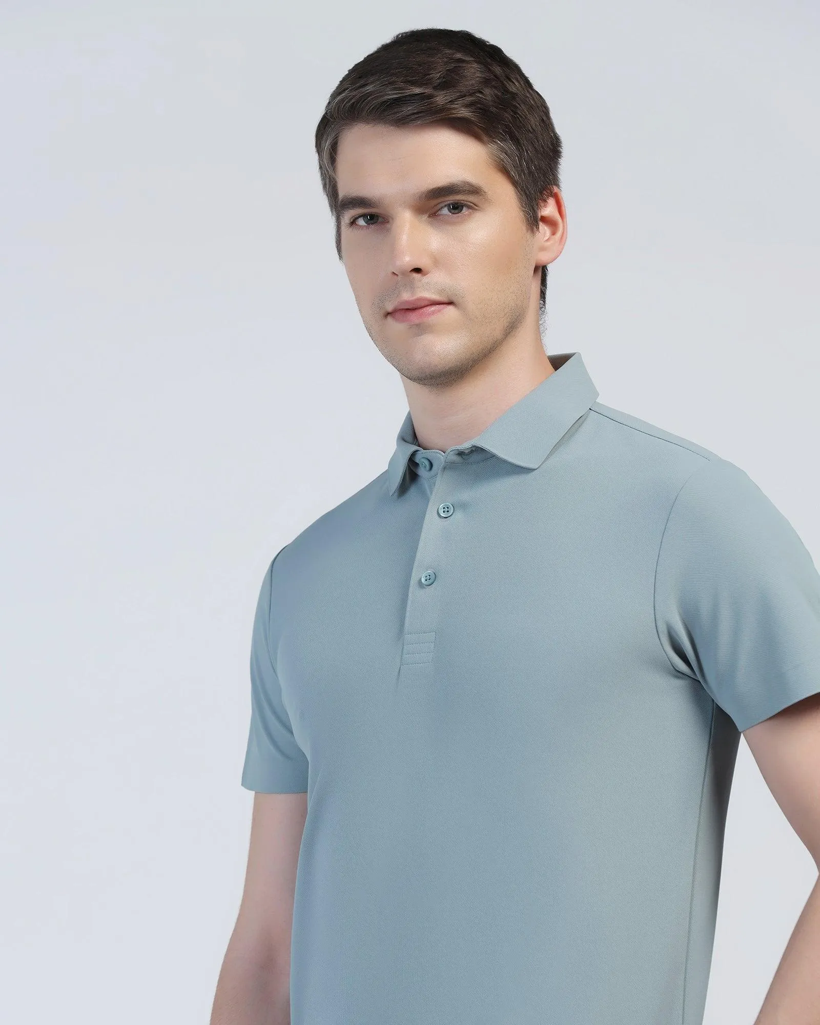 TechPro Polo Galactic Blue Solid T-Shirt - Carol