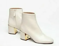 TORY BURCH - JULIANA CREAM PATENT LEATHER BOOTS **FREE SHIPPING**