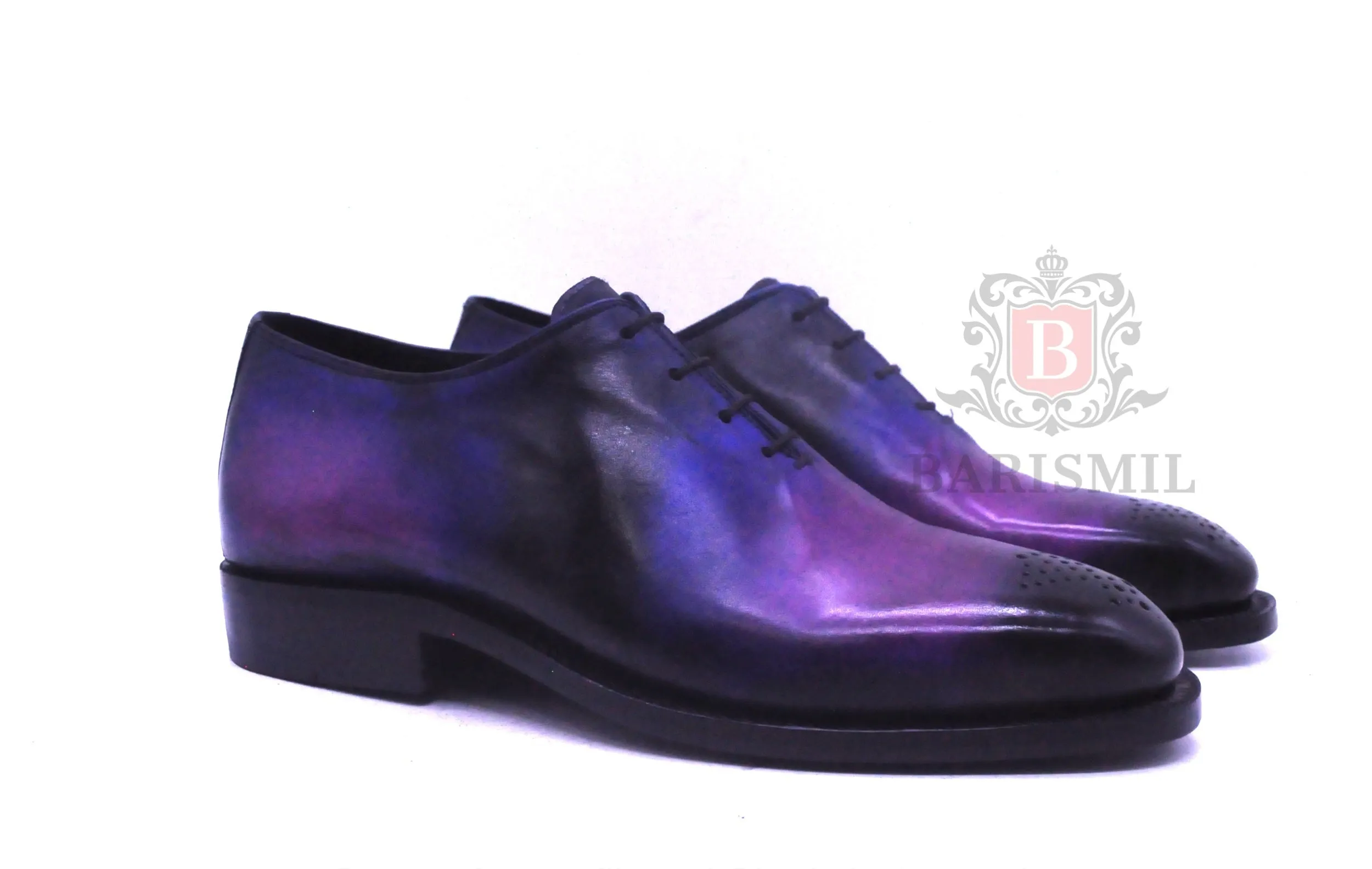 William - Purple Whole-cut Patina Shoes