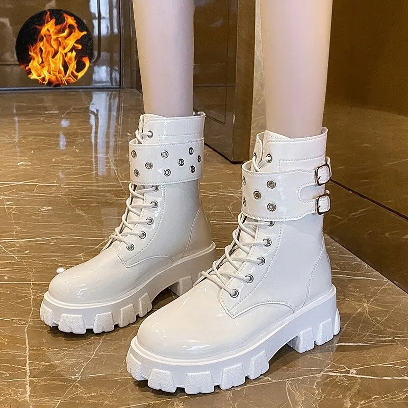 Women Ankle Boots Autumn Winter Shoes Lace Up High Quality Leather Boot Anti-slip Wear-resistant Comfortable Women Ankle Boot