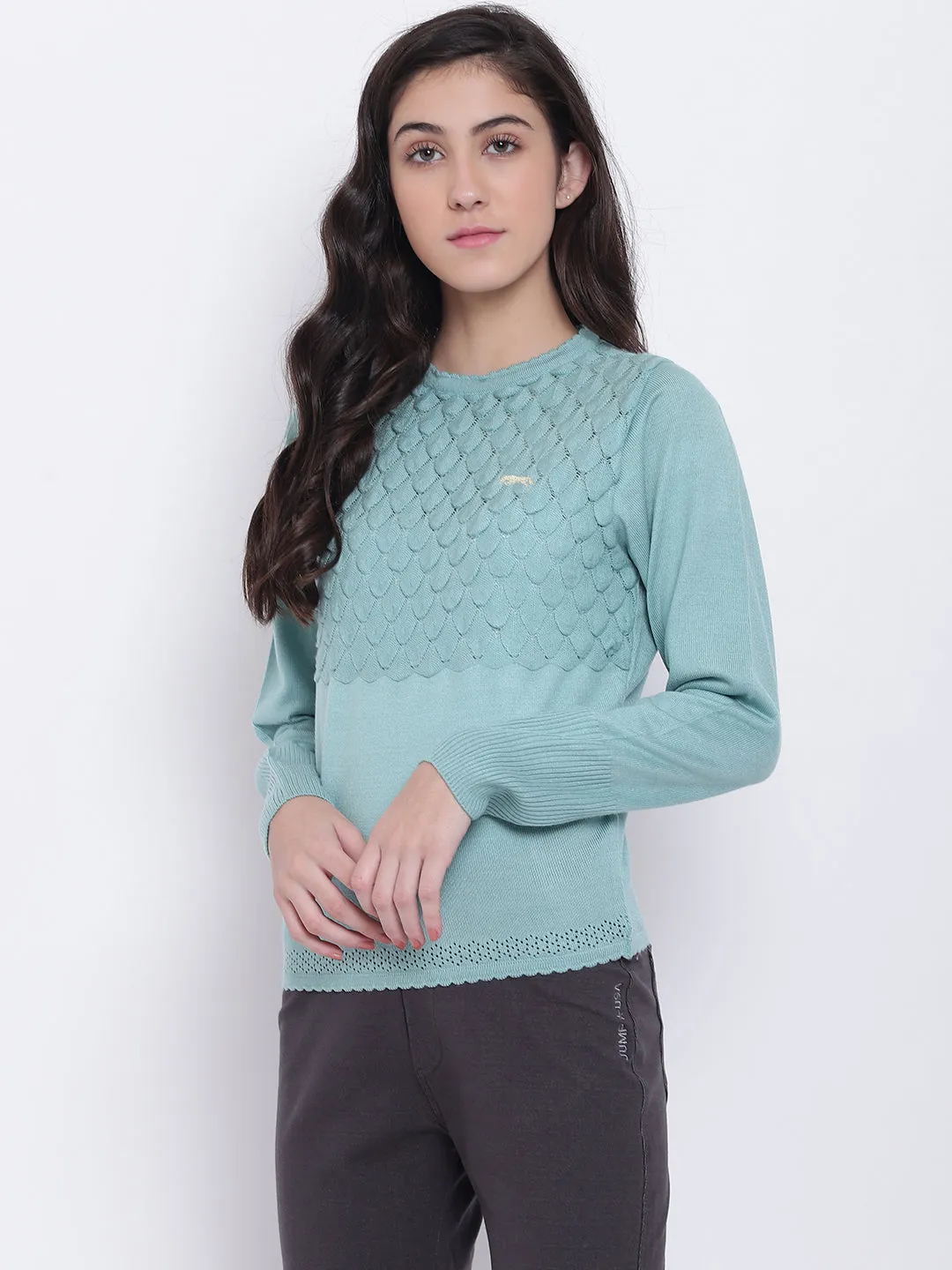 Women Blue Casual Sweaters