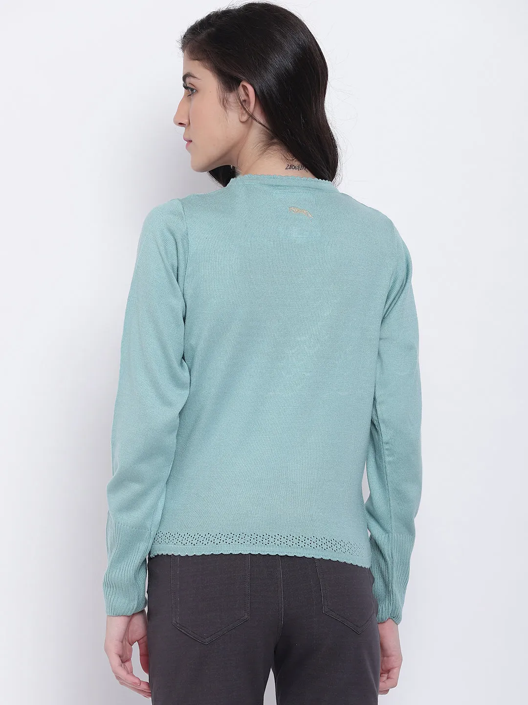 Women Blue Casual Sweaters