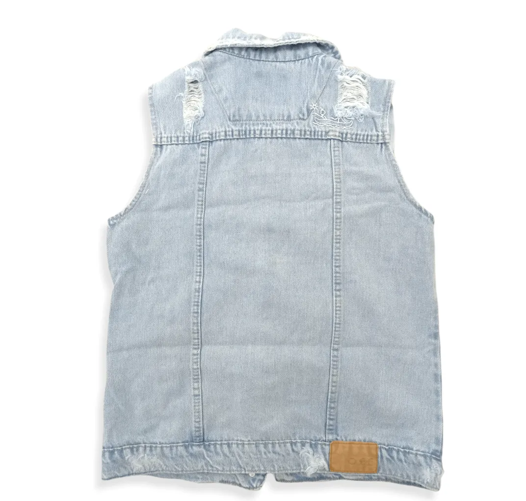 Women Jeans Vest - baby blue