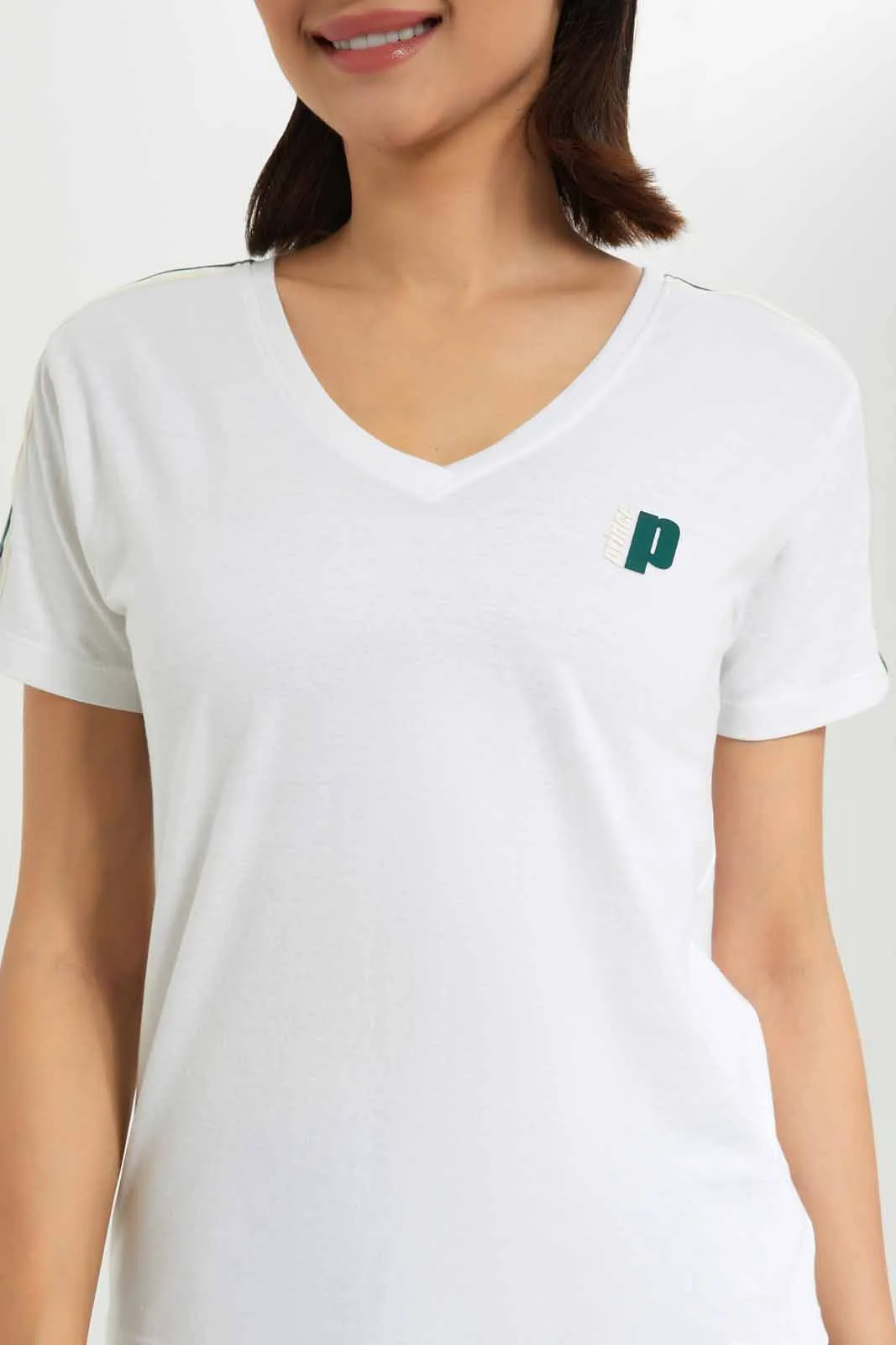 Women White Active T-Shirt