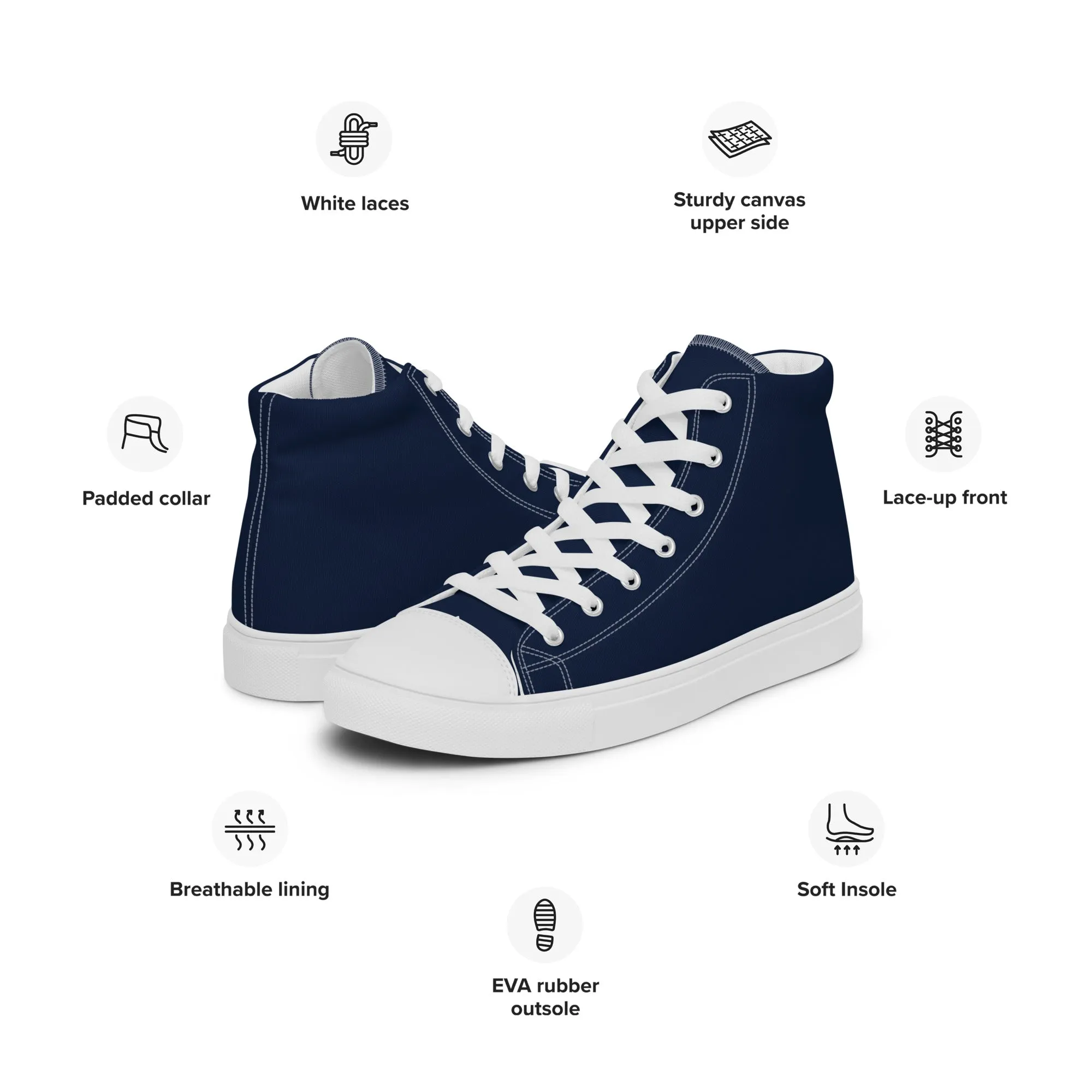 Women’s Navy Blue High Top Shoes