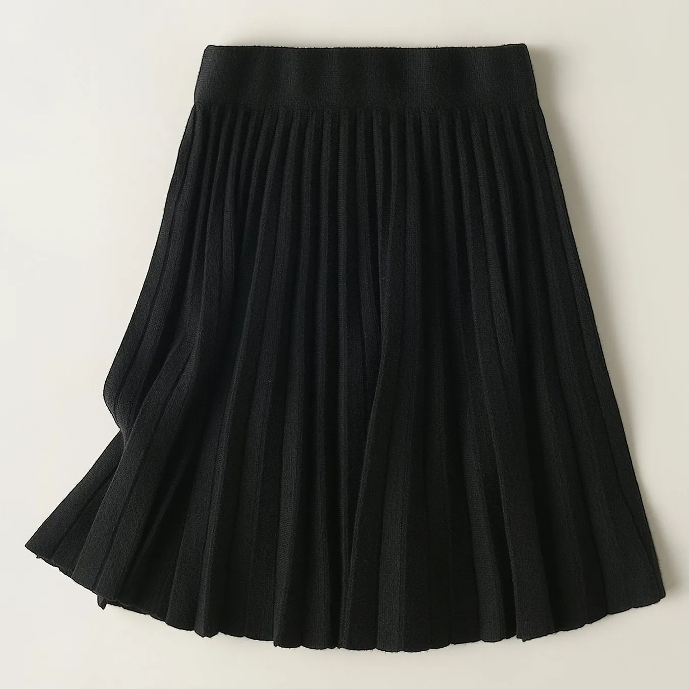 Women's Petite Solid Pleated Stylish Elastic High Waist Casual Every Day Skirts