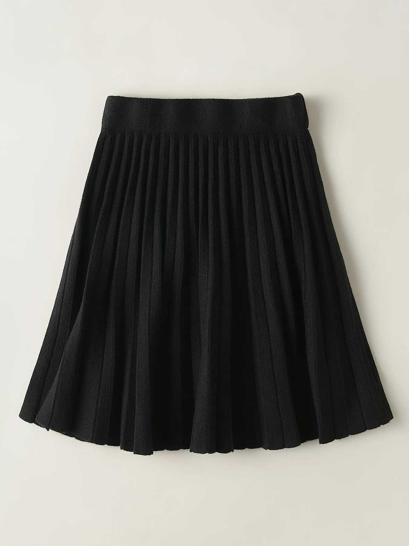 Women's Petite Solid Pleated Stylish Elastic High Waist Casual Every Day Skirts