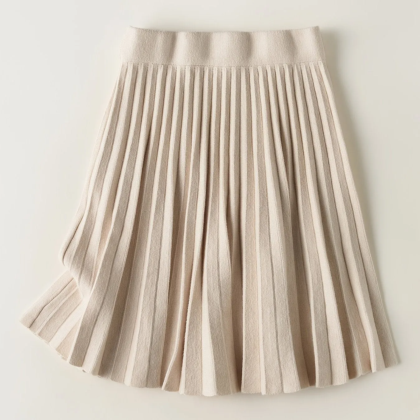 Women's Petite Solid Pleated Stylish Elastic High Waist Casual Every Day Skirts