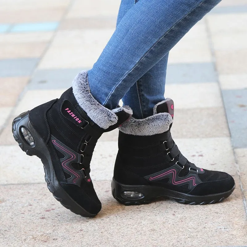 Women's thermal winter plush anti-skid suede boots